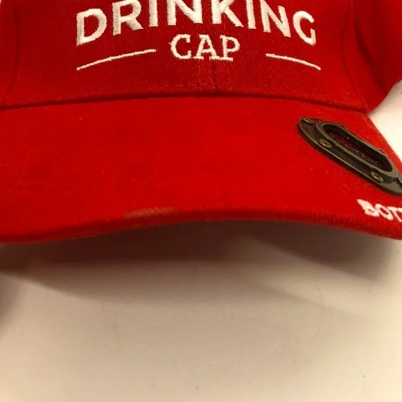 Red ‘Canadian Drinking Cap’ Ball Cap With Bottle Opener - Picture 6 of 6